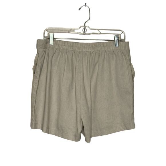 Shinestar beige pull on linen shorts size medium - Picture 2 of 7